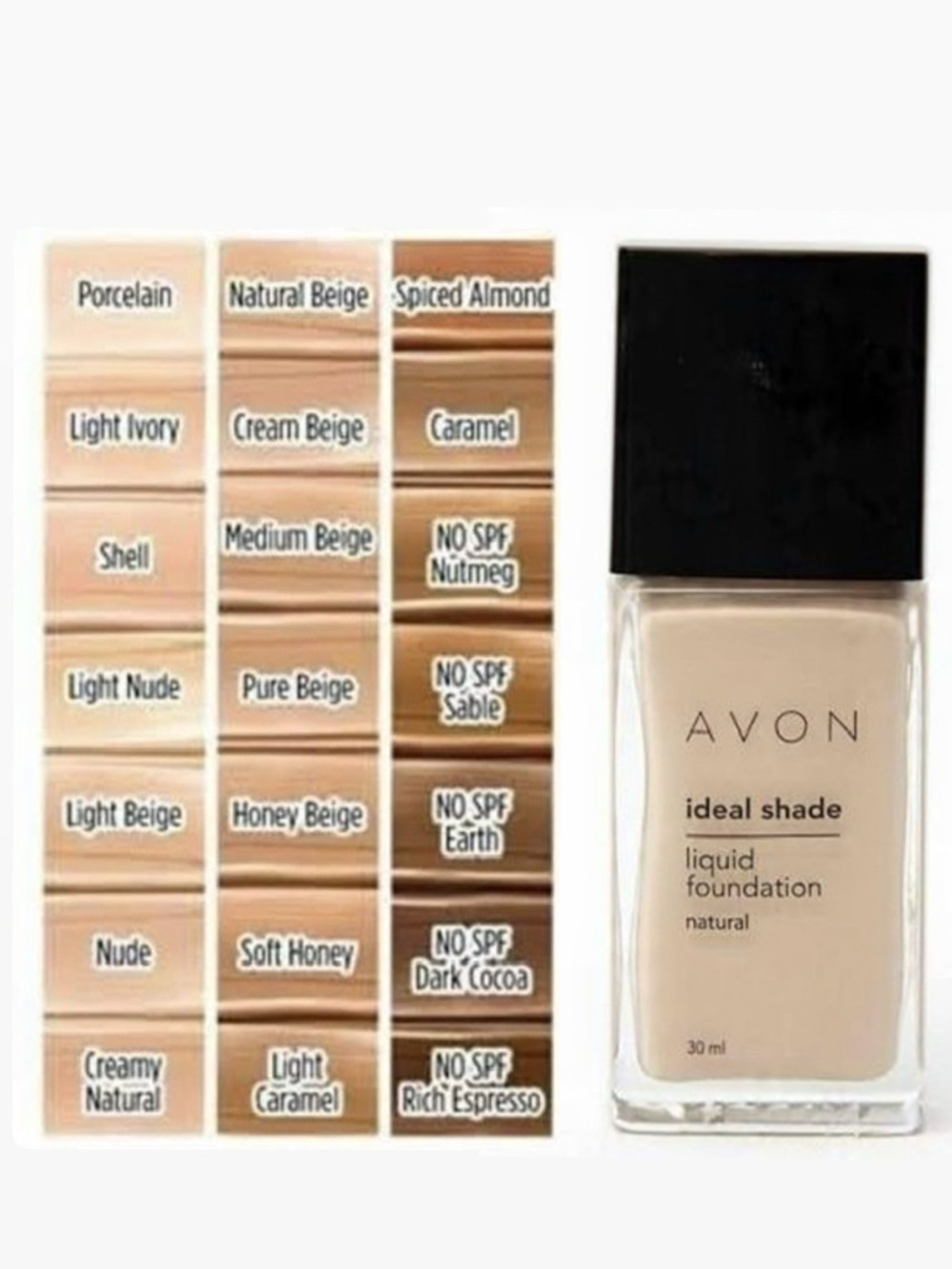 Avon Ideal Shade Liquid Foundation Pure Beige with SPF 10 Discontinued NIB